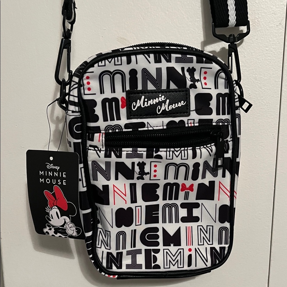 Bioworld Disney Minnie Mouse Black and Red Small Mini Messenger Bag Purse NWT